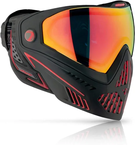 Vista 7 de Dye i5 Gafas de paintball – Lente térmica antivaho – Correa GSR Pro, orejas formadas por compresión – Protección facial profesional