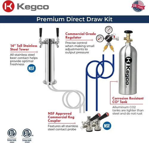 Vista 7 de Kegco K309B-2 doble grifo digital negro Kegerator