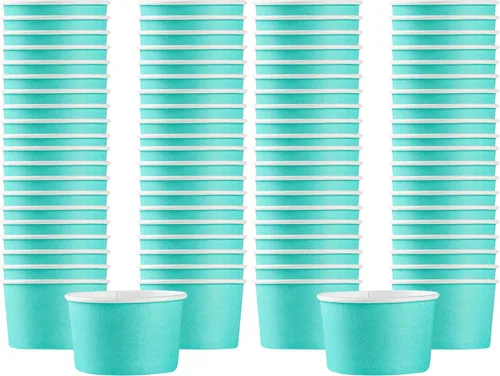 Vista 117 de Restaurantware Coppetta - Vasos de postre de 3 onzas, 50 tazas desechables para helado, tapas se venden por separado, cuencos de papel a cuadros