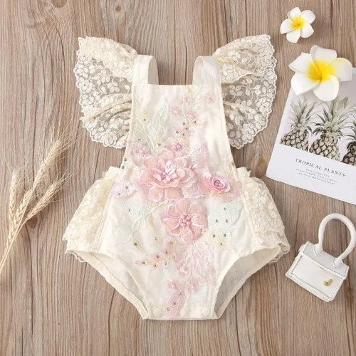 Vista 54 de IDOPIP Conjunto de ropa de 1er cumpleaños para niñas con estampado floral, estilo bohemio, con encaje, tutú y diadema de princesa