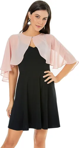 Vista 6 de Chales de encaje de gasa suave para vestido de noche, boda, capa para mujer