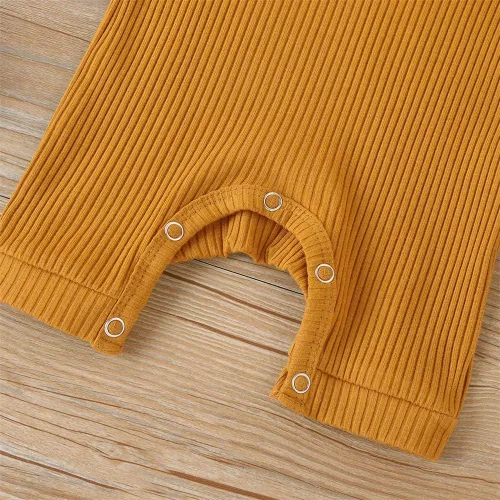 Vista 136 de Mameluco unisex de manga corta para bebé recién nacido, con botones, de una pieza, ropa de color sólido