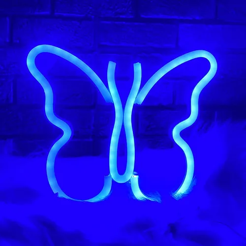 Vista 15 de Luz nocturna para niños, enchufe de mariposa de fibra óptica, cambio de color, luz nocturna, lámpara de decoración de juguete de regalo (azul + rosa)