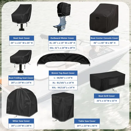 Vista 7 de Kintaki Funda para Asiento de Barco, Funda para asiento de silla de capitán de barco impermeable 600D, Resistente Sin Decoloración Funda de Asiento