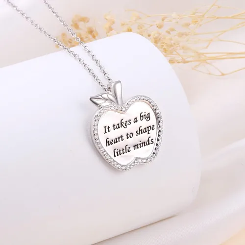 Vista 2 de YinShan Collar con colgante de plata esterlina S925 para enfermeramédicopolicíaprofesoryogas para mujer, regalo de joyería de graduación para el día