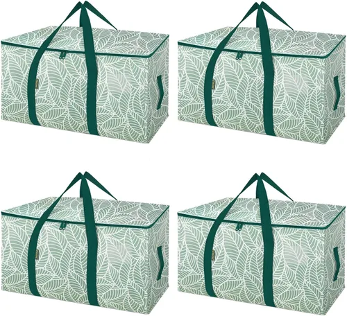 Vista 25 de BALEINE Paquete de 2 bolsas de mudanza de gran tamaño con asas reforzadas, bolsa de almacenamiento resistente para ropa, suministros de mudanza