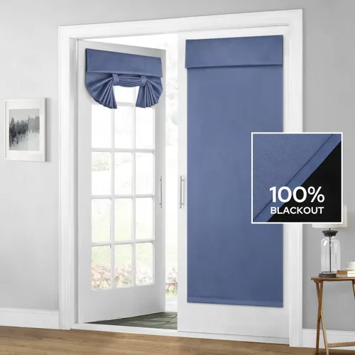 Vista 76 de HOMEIDEAS Cortinas 100% Opacas para Luces Laterales de Puerta Principal, Cubierta de Ventana de Puerta de Aula, Persianas de Privacidad