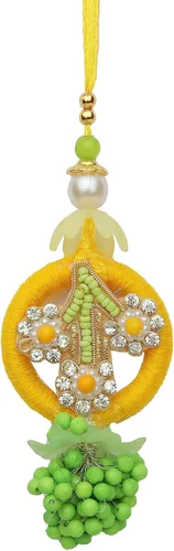 Vista 2 de Bhai Dooj Rakhi Lumba Juego de 2 Rakhi para hermano y Bhabhi Bhaiya Bhai Rakhi Rakhi Juego de 2 pares de hilos Rakhi Dora, paquete de regalo