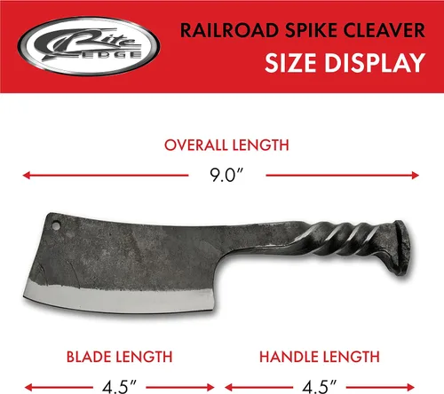 Vista 3 de SZCO SUPPLIES 9 "" trenzado mango ferrocarril Spike Cleaver con funda de cuero, gris (HS-4416)