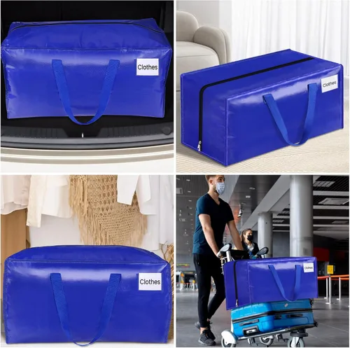 Vista 6 de BlissTotes Bolsas de mudanza, suministros de mudanza resistentes y bolsas de almacenamiento, bolsas de embalaje extragrandes, cajas con bolsillos