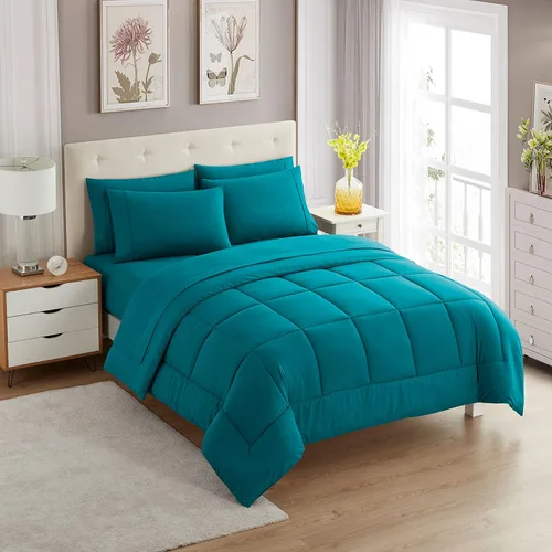 Vista 92 de Sweet Home Collection Juego de edredón de 7 piezas de color sólido para todas las estaciones, manta alternativa de plumón suave y lujosas sábanas
