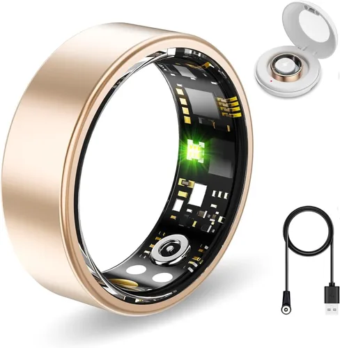 Vista 7 de Anillos de salud inteligentes para mujeres y hombres, rastreador de actividad con frecuencia cardíaca, oxígeno en sangre, HRV, monitor de sueño