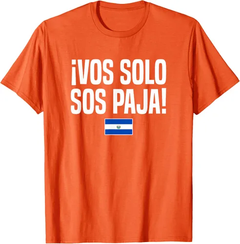 Vista 73 de Camiseta Vos Solo Sos Paja Salvadoran Slang Bandera de El Salvador, Negro