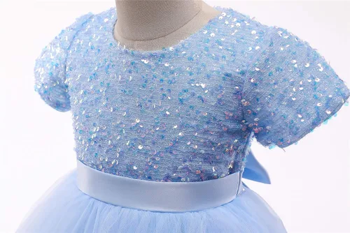 Vista 4 de NNJXD Vestido de princesa para niña, vestido de tul para fiesta de boda