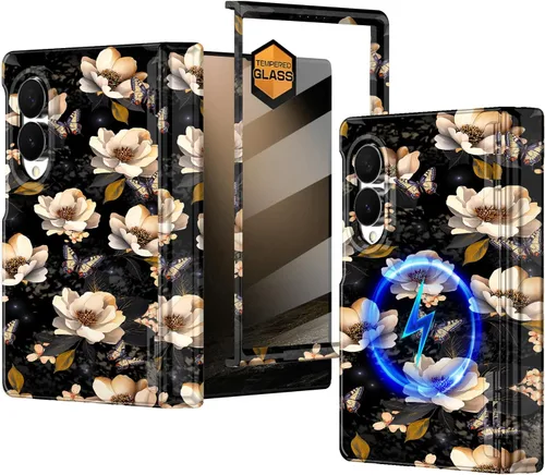 Vista 44 de Hekodonk Funda para Galaxy Z Flip 7, compatible con MagSafe, protector de pantalla integrado, protección de bisagra, magnética, delgada, a prueba