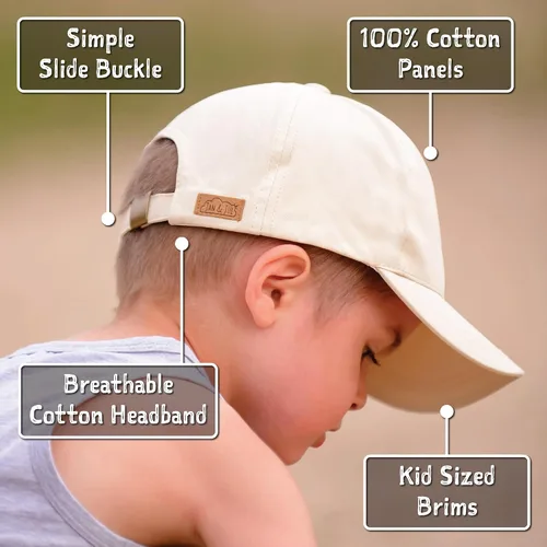 Vista 3 de JAN & JUL Gorra de béisbol de algodón UPF 50+ (bebé, niño pequeño, niños)