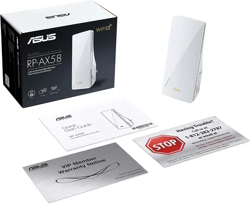 Vista 10 de ASUS RP-AX58 AX3000 Extensor de rango de doble banda WiFi 6 (802.11ax), Extensor AiMesh para WiFi de malla sin costuras; funciona con cualquier