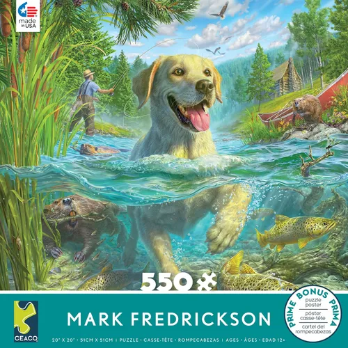 Vista 2 de Ceaco - Mark Fredrickson - Lets Fish! - Rompecabezas de 550 piezas