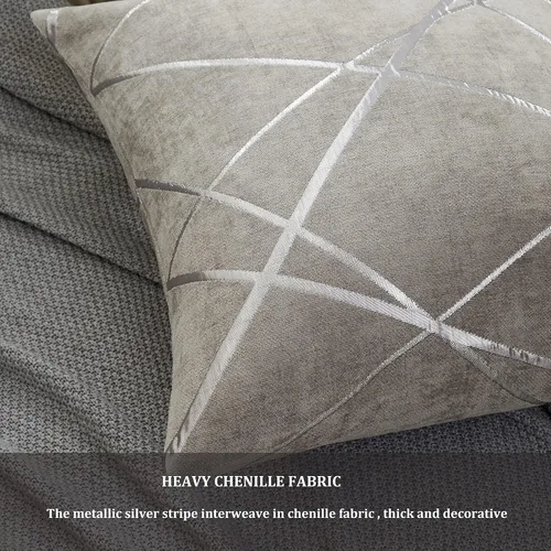 Vista 3 de Fundas de almohada GIGIZAZA decorativas para sofá de 22 x 22 pulgadas, fundas de almohada gruesas para sofá, juego de 2 fundas de almohada de lujo