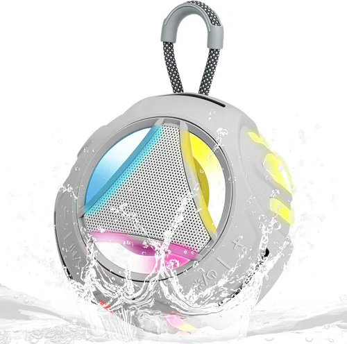 Vista 9 de Altavoz de ducha Bluetooth impermeable, altavoces Bluetooth portátiles inalámbricos, para exteriores, IPX7 flotante, micrófono integrado, tiempo