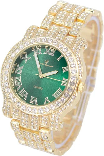 Vista 89 de Charles Raymond Bling-ed Out Ultimate Hip Hop Royalty Reloj para hombre con número romano de fácil lectura o indicadores de tiempo de diamantes