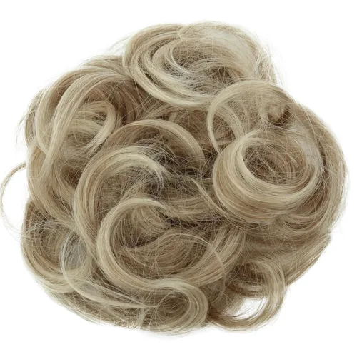 Vista 30 de CAISHA Postizo Grande Scrunchy Recogido Peinado Nupcial Rizado Moño Despeinado Marrón Chocolate Oscuro G2E