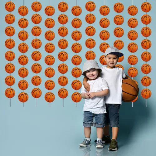 Vista 5 de Juego de 12 pancartas de baloncesto para fiesta de cumpleaños, diseño de remolino, para niños, adolescentes, hombres, cumpleaños, foto,