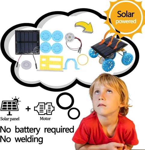 Vista 6 de 4 en 1 Kits STEM de Energía Solar y Motor Eléctrico, Proyectos de Experimentos Científicos para Niños Principiantes, Kit de Juguete Solar Impulsado
