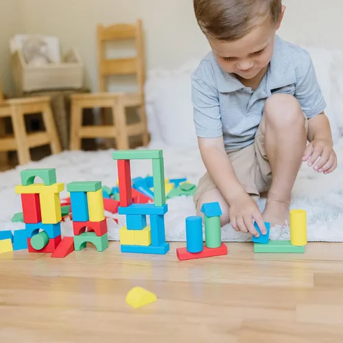 Vista 8 de Melissa & Doug - Juego de bloques de madera