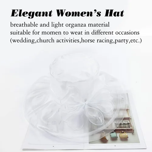 Vista 3 de Lawie Sombrero de fiesta de té para mujer y niña, sombrero de iglesia, funerario, cóctel, Pascua, organza británica, velo, sombrero de vestir