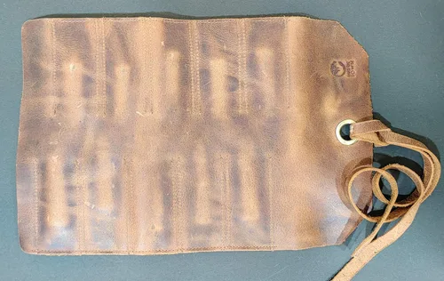 Vista 9 de Bolsa de almacenamiento de rollo de cuchillo de cuero con bolsa enrollable para herramientas, rollo de estuche para cuchillos de chef para viajes