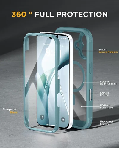 Vista 41 de Miracase Serie de vidrio para iPhone 11 de 6.1 pulgadas, funda protectora de cuerpo completo resistente mejorada con protector de pantalla de vidrio