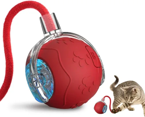 Vista 8 de Pelota interactiva de juguete para gatos, juguetes para gatos adultos Gris