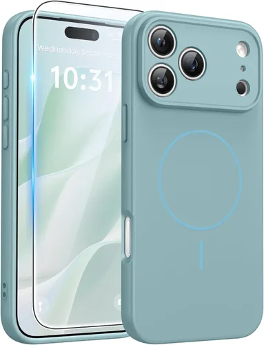 Vista 70 de FNTCASE Funda para iPhone 13 Mini: para iPhone 12 Mini [compatible con Magsafe] Funda magnética translúcida mate para teléfono, protección contra