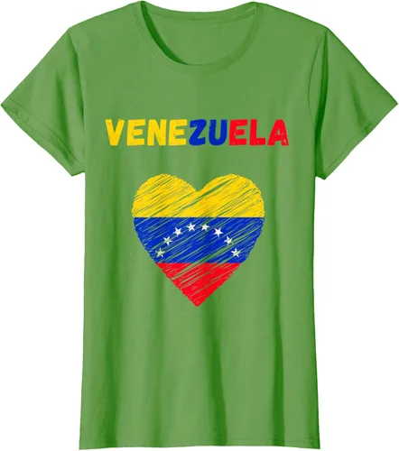 Vista 4 de Camiseta con la bandera venezolana con corazón de Venezuela, Negro