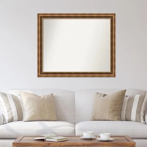 Vista 114 de Amanti Art Espejo de pared personalizado no biselado (25 x 25 pulgadas), marco de bronce acentuado, varios tamaños personalizados, espejo de baño