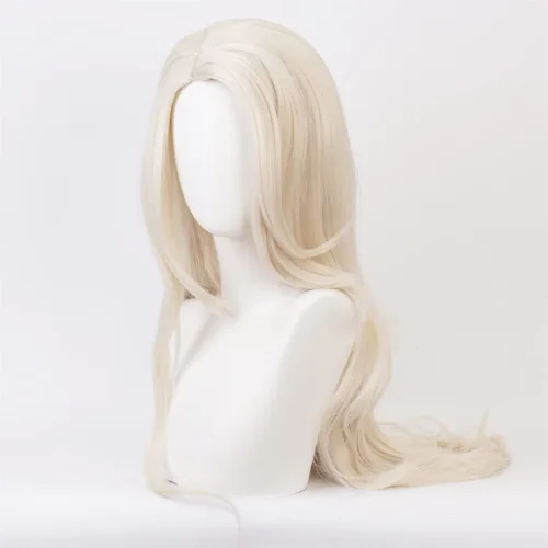 Vista 2 de Aadesso Peluca de cosplay de Elsa larga rubia ondulada para mujer, disfraz diario (para adultos)