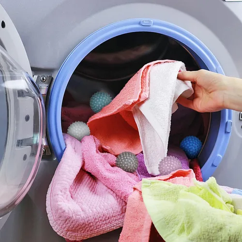 Vista 6 de Paquete de 4 bolas para secadora – Bolas de secado reutilizables no tóxicas (azul)