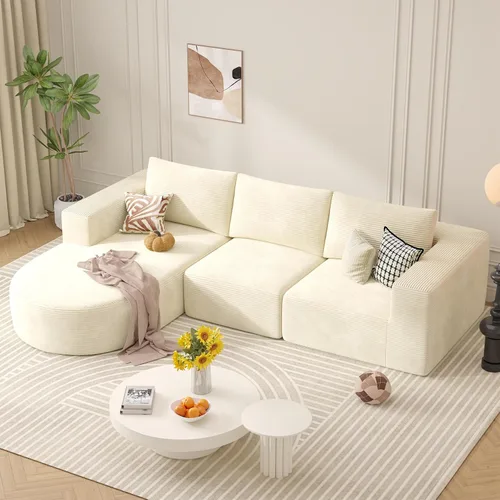 Vista 37 de Sofá cama modular, sofás de nube convertibles para sala de estar, 2 tumbonas de pana sin hueso, sofá cama de gran tamaño para dormitorio,