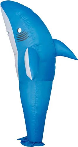 Vista 2 de Traje inflable de tiburón para Halloween, disfraz de cosplay