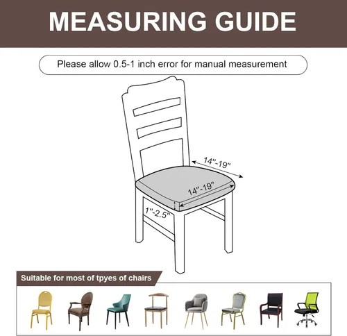 Vista 5 de Genina Fundas de asiento de silla impermeables para comedor, funda protectora para cocina, hotel (4, patrón 1-beige)