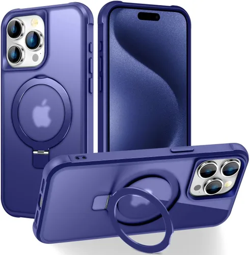 Vista 26 de CHAOFEnG - Funda compatible con iPhone 11 con soporte, color negro Fundas delgadas de grado militar para iPhone 11 con soporte de anillo