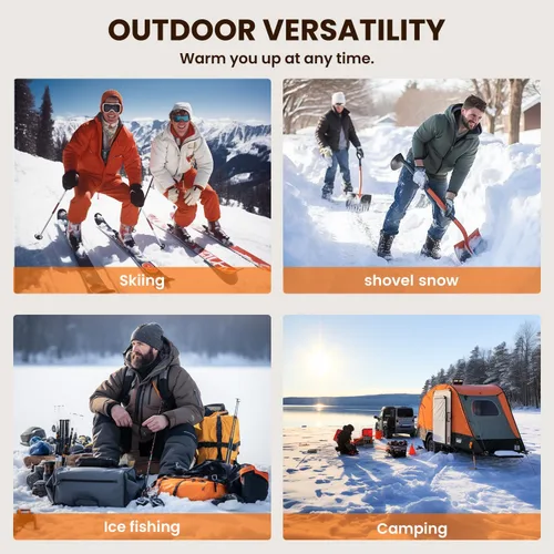 Vista 7 de FUNPRO Chaleco térmico para hombres y mujeres, chaquetas térmicas ligeras, diseño de luces fuera (paquete de baterías no incluidas)