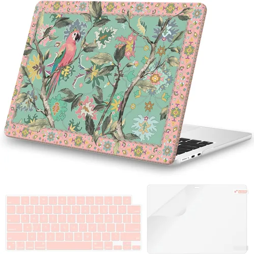 Vista 28 de iCasso para M4 MacBook Air de 13 pulgadas Funda 2025 2024-2022 M3 M2 Modelo A 3240 A3113 A2681, Funda de plástico de patrón protector resistente