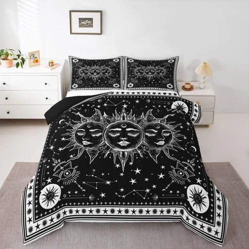 Vista 13 de Erosebridal Juego de edredón tamaño individual de animales del bosque, juego de ropa de cama de oso marrón para niños y niñas, edredón de plumón