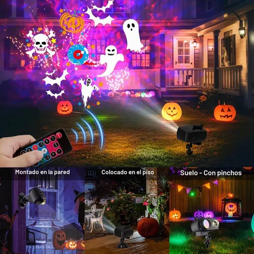 Vista 3 de 2025 Mejora de Luces de Proyector de Halloween y Navidad, COOLWUFAN Luces de Proyector para Interiores y Exteriores con Control Remoto y 20 Efectos