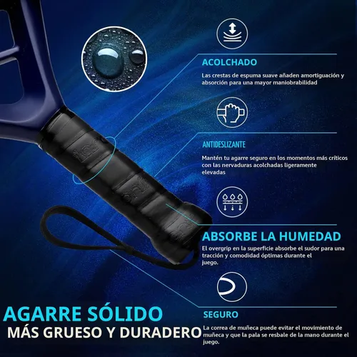 Vista 3 de Padel Racket Carbon Fiber Surface with EVA Memory Flex Foam Core Lightweight Padel Racquet