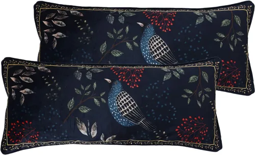 Vista 87 de patdrea Funda de almohada de terciopelo francés de diseño, 18 x 18 pulgadas Aviario