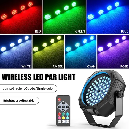 Vista 3 de Luces de escenario alimentadas por batería, luces estroboscópicas recargables con alimentación USB, control automático activado por sonido, 30W RGB