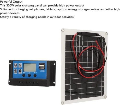 Vista 8 de Kit de panel solar de 300 W DC 12 V 24 V 50 A cargador solar de alta eficiencia IP67 impermeable con controlador para autocaravana RV